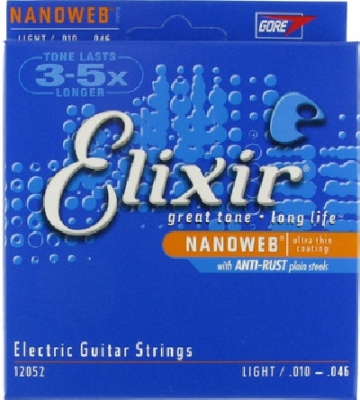 Elixir Electric Guitar Strings Nanoweb 12052, .010-.046 light