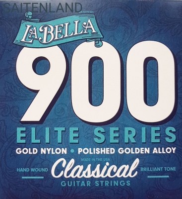 La Bella Classical Guitar Strings 900, golden Nylon, polished golden Alloy, normal