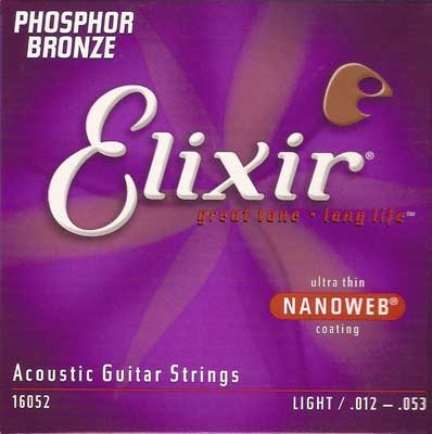 Elixir Nanoweb 16052 Phosphor Bronze, .012-.053 light Elixir Nanoweb 16052 Phosphor Bronze, .012-.053 light