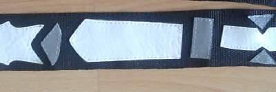 Gitarrengurt Indian, Nylon schwarz, mit Lederapplikation