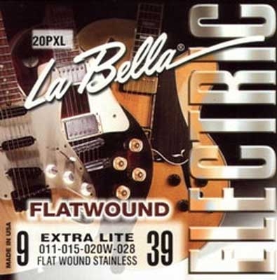 La Bella Flatwound Stainless Steel Electric - 20PXL, .009-.039 extra light