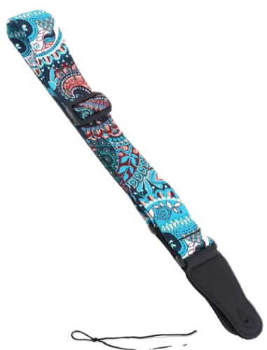 Folklore - Gitarrengurt bedruckt blau