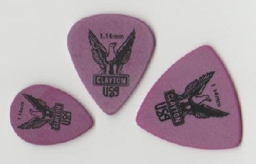 Pick Clayton purple 1,14 mm in 3 Formen, hard